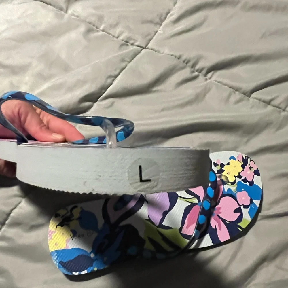 Vera Bradley Floral Flip Flop Sandals in Blue, Pink, Yellow - Picture 2 of 3